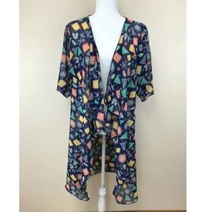 LuLaRoe Shirley Kimono | Lightweight Sheer Open Cardigan | Beach Coverup Size L